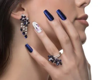 Blue nail polish