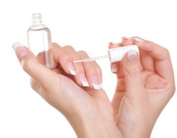 metallic white nail polish